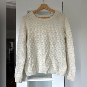 Cream colored cable knit sweater - size small